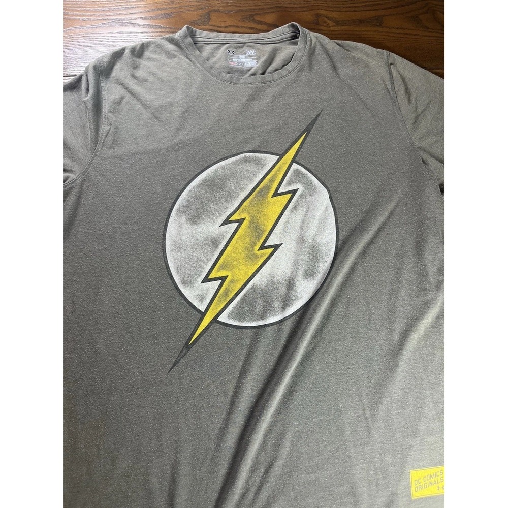 Under Armour Shirt Mens Large Gray The Flash Crimson Comet Graphic Tee Crew Neck